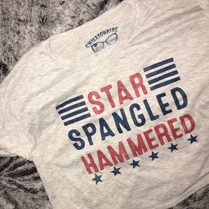 Star spangled hammered crop